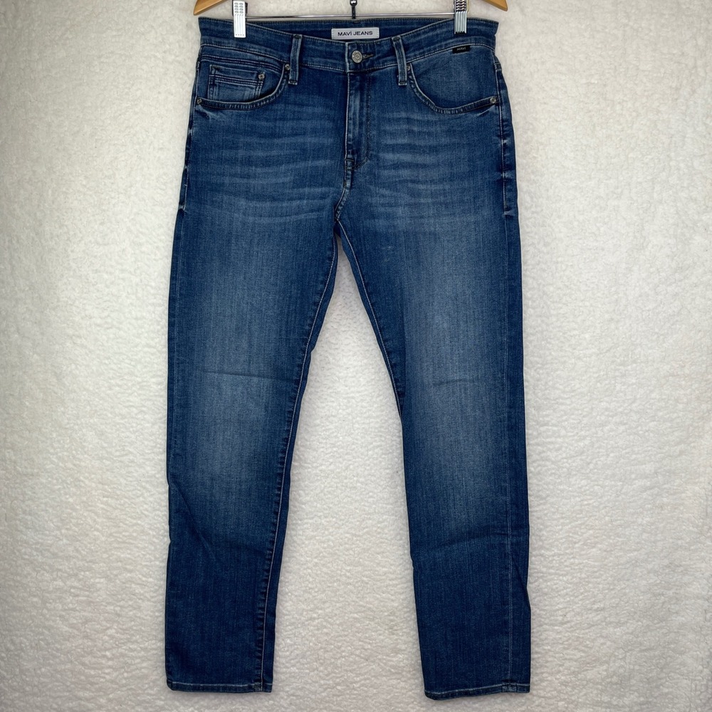 Mavi Jeans Mens Slim Leg Jake Medium Wash Blue Denim Stretch Pants 32x32